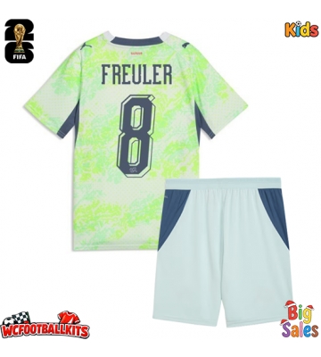 Switzerland Remo Freuler #8 Replica Away Stadium Kit for Kids World Cup 2026 Short Sleeve (+ pants)